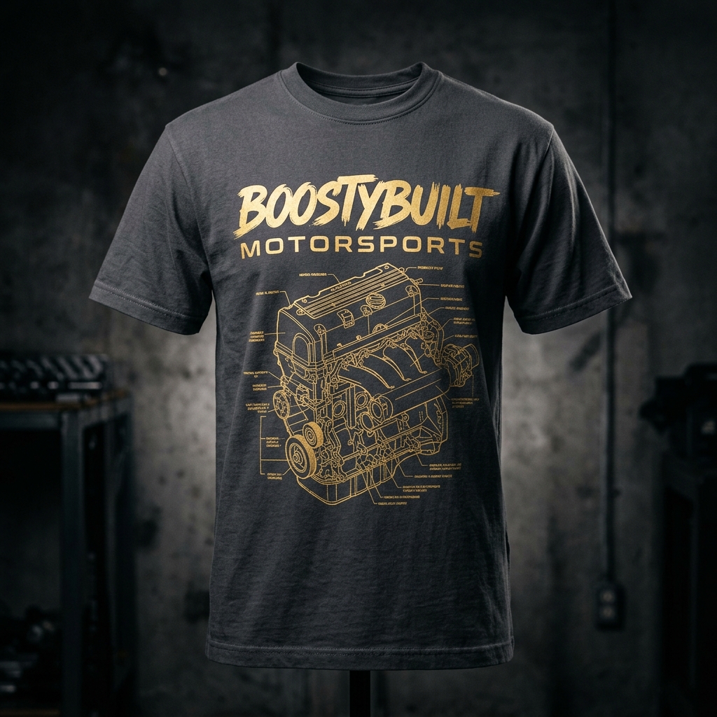 BoostyBuilt Motorsports Graphic Tee – Charcoal